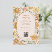 Baby shower van Oranje en gele dagen RSVP Kaartje (Staand voorkant)