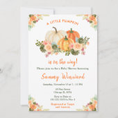 Baby shower van Oranje en groene pompoenen Kaart (Voorkant)