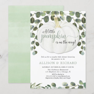 Baby shower van paardenparen met pumpkin-genderneu kaart