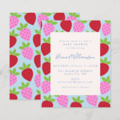 Baby shower van paardenroze blauwe aardbei (Voorkant / Achterkant)