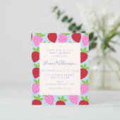 Baby shower van paardenroze blauwe aardbei (Staand voorkant)