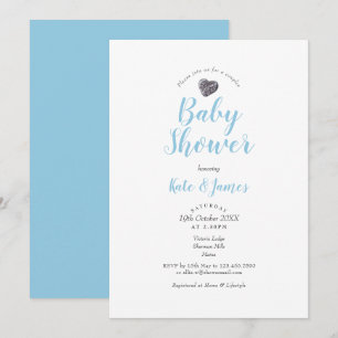 Baby shower van paardeparen met paardeblauw kaart