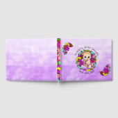 Baby shower van Paars meisje Kaukasische Baby Gastenboek (Volledig)