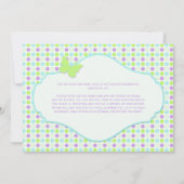 BABY SHOWER van Paarse pooldots (BOW/Ribbon) Kaart (Achterkant)