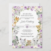 Baby shower van Paarse wilde Oerwouden Safari Kaart (Voorkant)