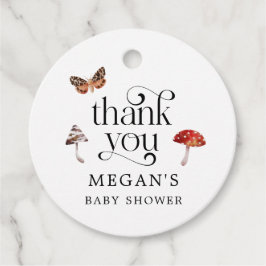Baby shower van paddenstoel Boho Bedankjes Labels