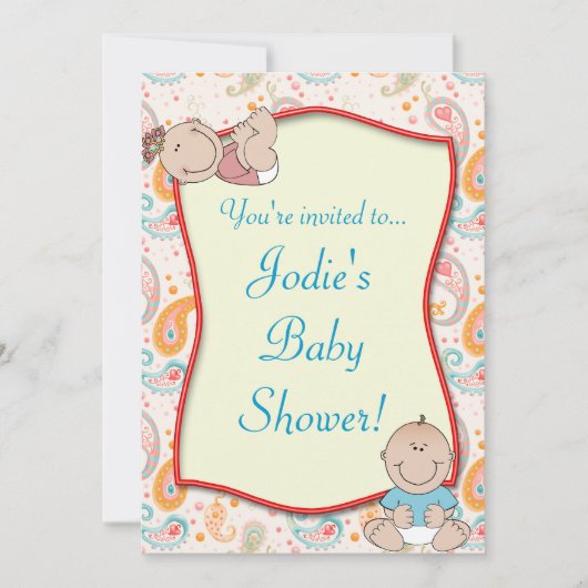 Baby shower van Paisley Kaart (Voorkant)