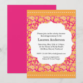 Baby shower van Paisley - Oranje Kaart (Voorkant / Achterkant)