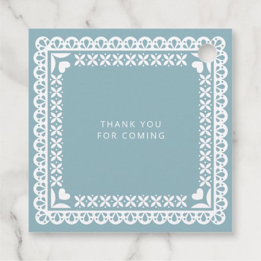 Baby shower van Papel Picado Cielito Lindo Bedankjes Labels (Achterkant)