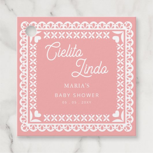 Baby shower van Papel Picado Cielito Lindo Bedankjes Labels (Voorkant)