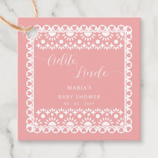 Baby shower van Papel Picado Cielito Lindo Bedankjes Labels (Voorkant)