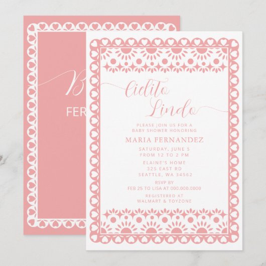 Baby shower van Papel Picado Cielito Lindo Kaart (Voorkant / Achterkant)