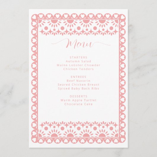 Baby shower van Papel Picado Cielito Lindo Menu (Voorkant)