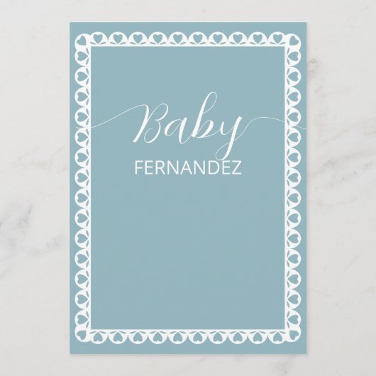 Baby shower van Papel Picado Cielito Lindo Menu (Achterkant)