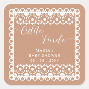 Baby shower van Papel Picado Cielito Lindo Vierkante Sticker