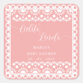 Baby shower van Papel Picado Cielito Lindo Vierkante Sticker