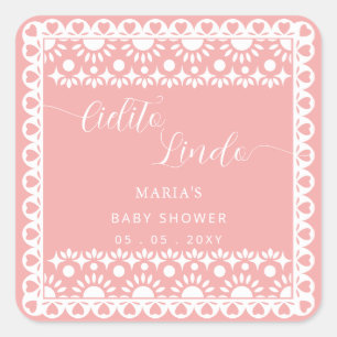 Baby shower van Papel Picado Cielito Lindo Vierkante Sticker