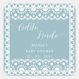 Baby shower van Papel Picado Cielito Lindo Vierkante Sticker