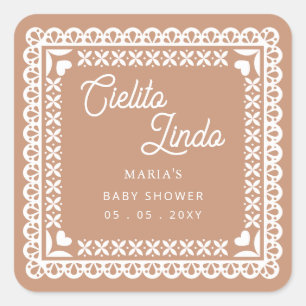 Baby shower van Papel Picado Cielito Lindo Vierkante Sticker