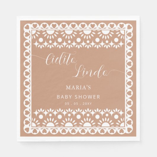 Baby shower van Papel PicadoCielito Lindo Servet (Voorkant)