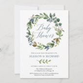 Baby shower van paren, genderneutraal groen blauw kaart (Voorkant)