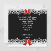 Baby shower van paren Zebra Rood zwart Kaart (Achterkant)