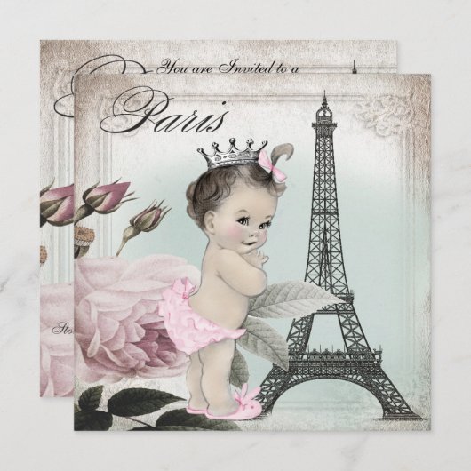  Baby shower van Parijs Kaart (Voorkant / Achterkant)