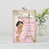 Baby shower van Parijs voor etnische Vintages Kaart (Staand voorkant)