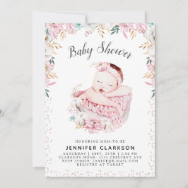 Baby shower van pasgeboren Floral Kaart