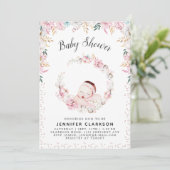 Baby shower van pasgeboren Floral Kaart (Staand voorkant)