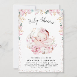 Baby shower van pasgeboren Floral Kaart