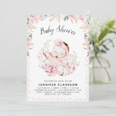 Baby shower van pasgeboren Floral Kaart (Staand voorkant)