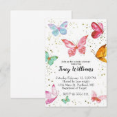 baby shower van pastel butterflies kaart (Voorkant / Achterkant)