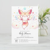 Baby shower van Pastel Fox Kaart (Staand voorkant)