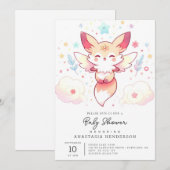 Baby shower van Pastel Fox Kaart (Voorkant / Achterkant)