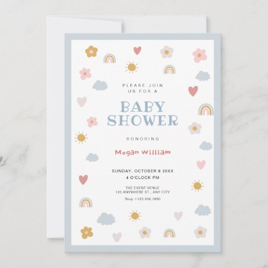 Baby shower van pastel kaart (Voorkant)
