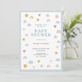 Baby shower van pastel kaart (Staand voorkant)