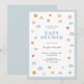 Baby shower van pastel kaart (Voorkant / Achterkant)