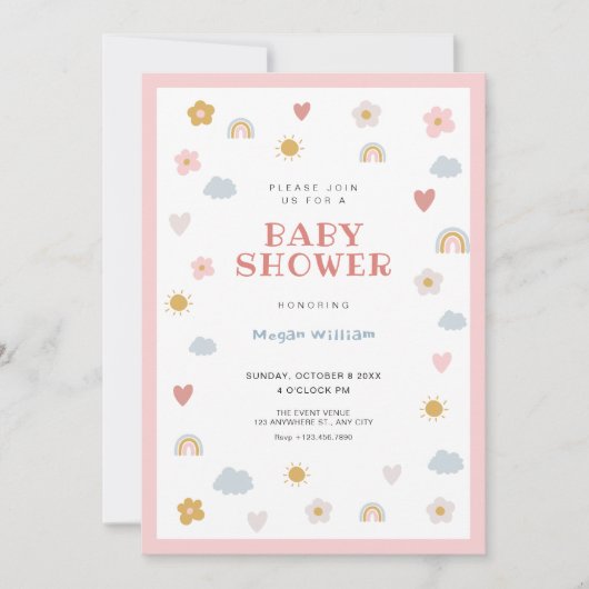 Baby shower van pastel kaart (Voorkant)