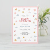 Baby shower van pastel kaart (Staand voorkant)