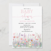 Baby shower van Pastel Wildflower Meadow Kaart (Voorkant)