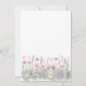 Baby shower van Pastel Wildflower Meadow Kaart (Achterkant)
