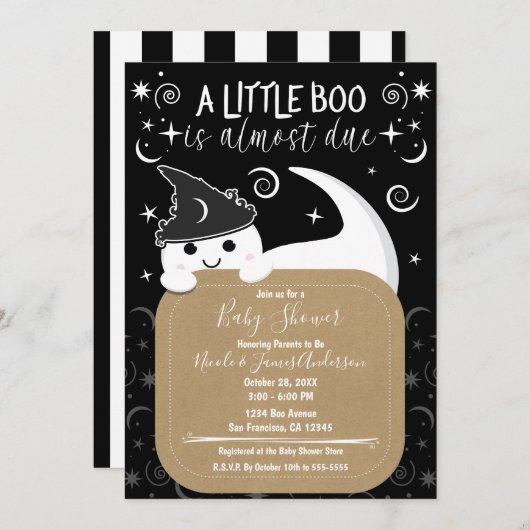 Baby shower van Peking Ghost Witch Halloween Boo Kaart (Voorkant / Achterkant)
