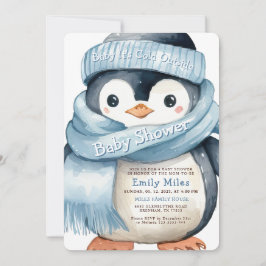 Baby shower van Penguin Winter Boy Kaart