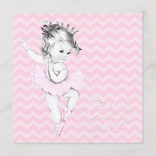 Baby shower van Pink Ballerina Princess Kaart