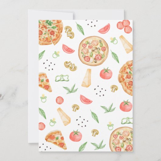 Baby shower van Pizza en Pacifiers Kaart (Achterkant)