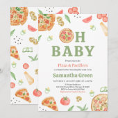 Baby shower van Pizza en Pacifiers Kaart (Voorkant / Achterkant)