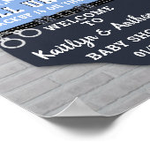 Baby shower van politiebeambte Welkomstbord Poster (Hoek)