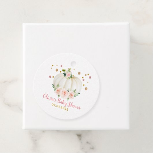 Baby shower van pompoen bedankjes labels (In situ)