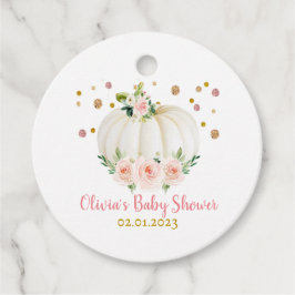 Baby shower van pompoen bedankjes labels